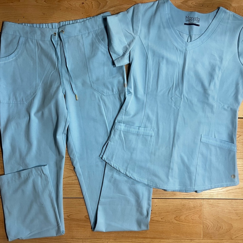 MARELLA Sky Blue Women's Scrub Set